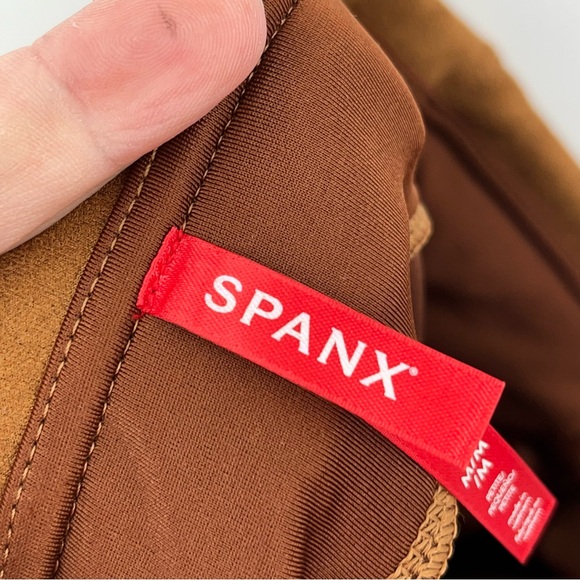 NWOT Spanx M Faux Suede Highwaist Leggings 0339 Rich Caramel medium brown - Picture 7 of 12